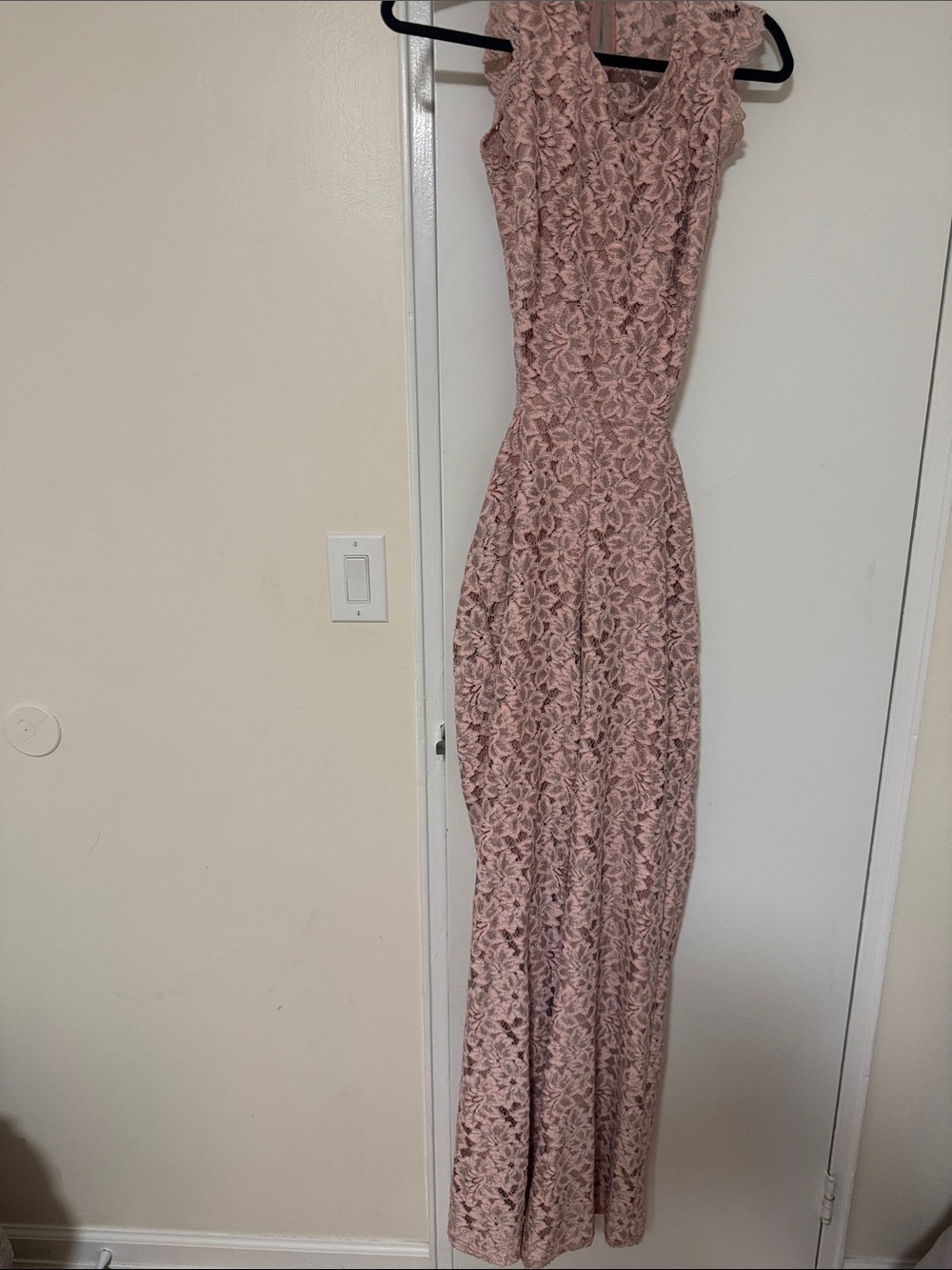 Alexis Elegant Pink Lace jumpsuit  - Sleeveless Formal Gown